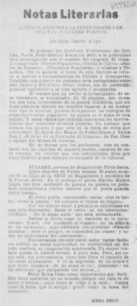 Algunos aportes a la investigación de nuestro folclore poético