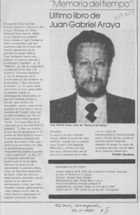 Ultimo libro de Juan Gabriel Araya