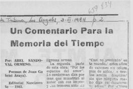 Un comentario para la memoria del tiempo