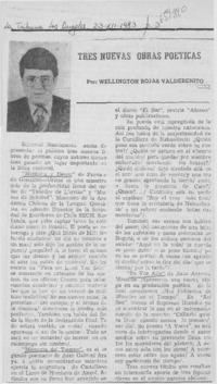 Tres nuevas obras poéticas