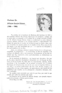 Profesor Dr. Alfonso Asenjo Gómez (1906-1980).  [artículo] Juan Allamand Madaune