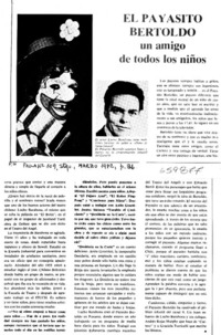 El Payasito Bertoldo un amigo de todos los niños.