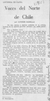 Voces del norte de Chile