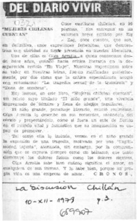 "Mujeres chilenas cuentan"  [artículo] Cronos.