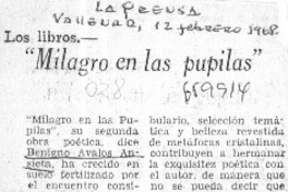 "Milagro en las pupilas"  [artículo] J.M.V.