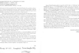 Biobibliografía de la filosofía en Chile  [artículo] Vicente Mengod.