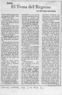 El tema del regreso
