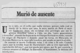 Murió de ausente.