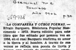 La Compañera y otros poemas.  [artículo]