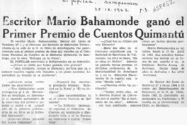Escritor Mario Bahamonde ganó el primer premio de Cuentos Quimantú