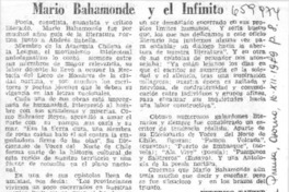 Mario Bahamonde y el infinito  [artículo] Federico Tatter.