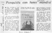 Penquista con tema mundial  [artículo] Eduardo Ayres M.