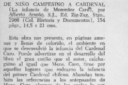 De niño campesino a Cardenal  [artículo] F. C.