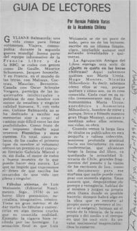 Guía de lectores  [artículo] Hernán Poblete Varas.