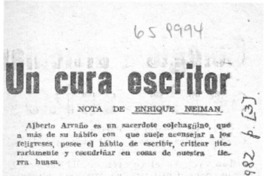 Un cura escritor  [artículo] Enrique Neiman.