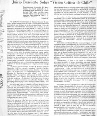 Juicio brasileño sobre "Visión crítica de Chile"  [artículo] Lenildo Tabosa Pessoa.