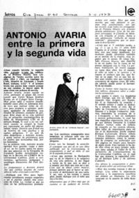 Antonio Avaria entre la primera y la segunda vida