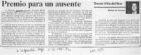 Premio para un ausente  [artículo] Marina de Navasal.