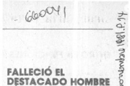 Falleció el destacado hombre público Alberto Baltra Cortés.  [artículo]