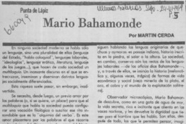 Mario Bahamonde  [artículo] Martín Cerda