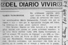 Mario Bahamonde  [artículo] Cronos.