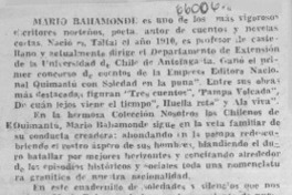 Mario Bahamonde  [artículo] M. M. L.