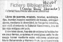Fichero bibliográfico  [artículo] Carlos René Ibacache.