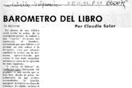 Barómetro del libro  [artículo] Claudio Solar.