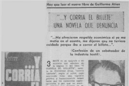 Y corría el billete una novela que denuncia.  [artículo]