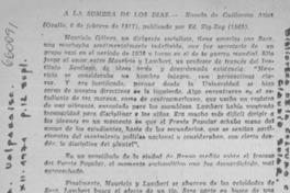 A La sombra de los días  [artículo] Claudio Solar.