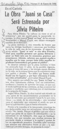 La obra "Juani se casa" será estrenada por Silvia Piñeiro.