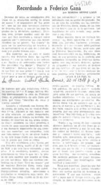 Recordando a Federico Gana