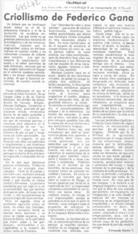 Criollismo de Federico Gana