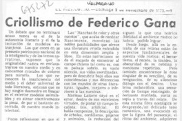 Criollismo de Federico Gana