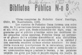 Obras completas de Federico Gana.