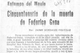 Cincuentario de la muerte de Federico Gana