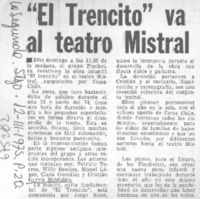 El trencito" va al teatro Mistral.