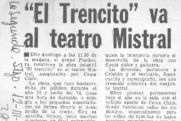 El trencito" va al teatro Mistral.