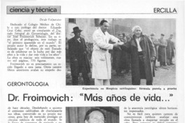 Dr. Froimovich, "más años de vida --"