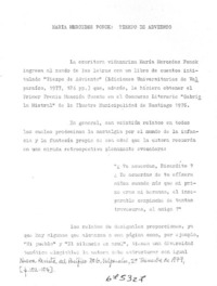 Fonck, María Mercedes, Tiempo de adviento