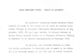 Fonck, María Mercedes, Tiempo de adviento