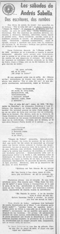 Dos escritores, dos rumbos