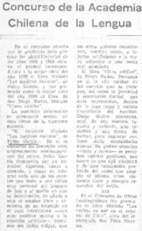Concurso de la Academia Chilena de la Lengua.