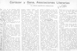 Cortázar y Gana, asociaciones literarias