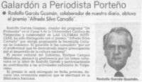 Galardón a periodista porteño.