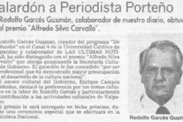 Galardón a periodista porteño.
