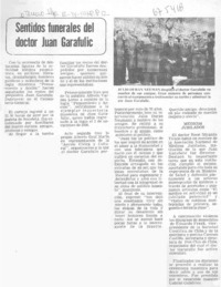 Sentidos funerales del doctor Juan Garafulic.