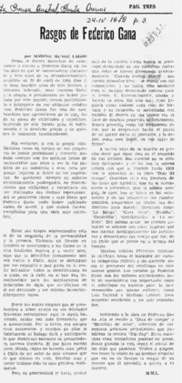 Rasgos de Federico Gana