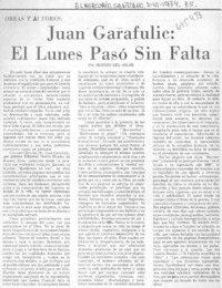 Juan Garafulic, el lunes pasó sin falta