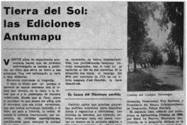 Tierra del sol: las ediciones Antumapu
